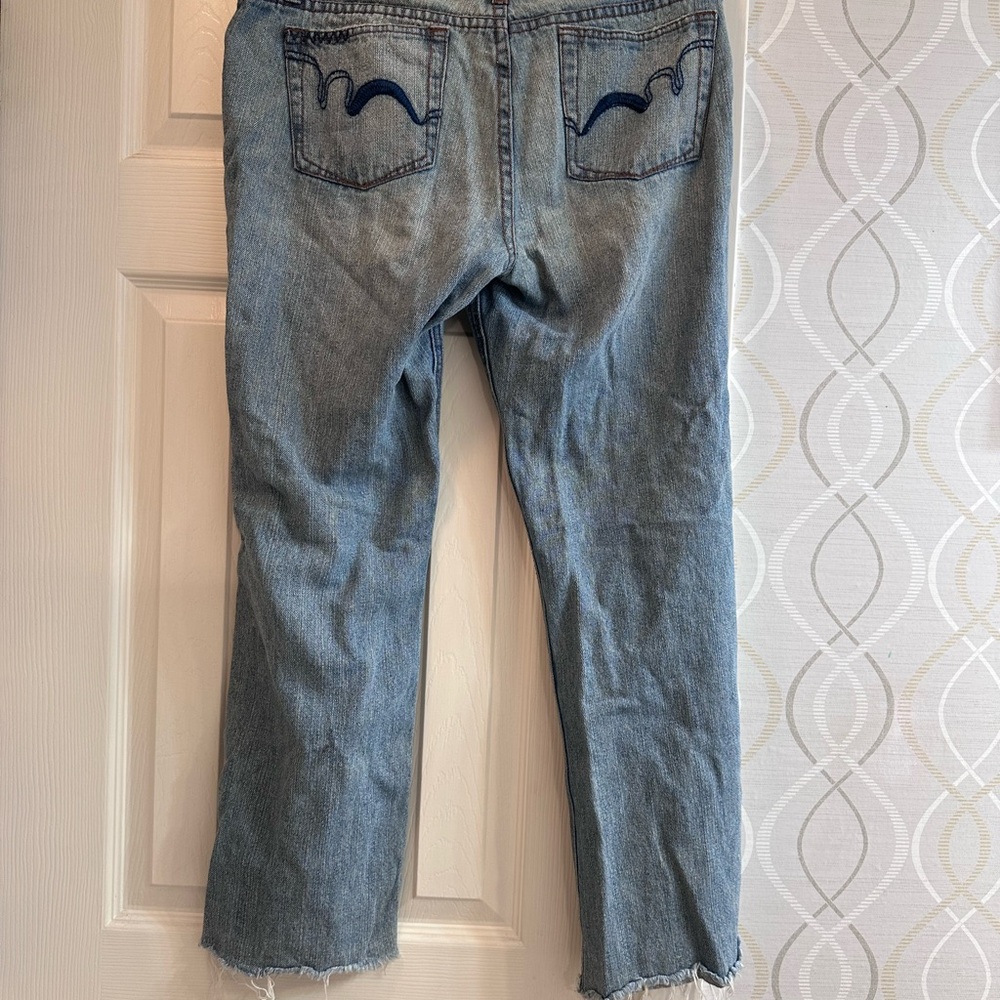 Embroidered distressed Blue d.Jeans size 10 - Picture 4 of 5